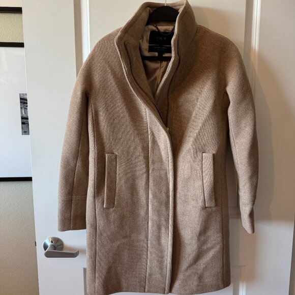 J.Crew Coat Stadium Cloth Nello Gori Beige Wool Cocoon Coat - Picture 2 of 8